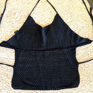 Express crochet open back halter size large